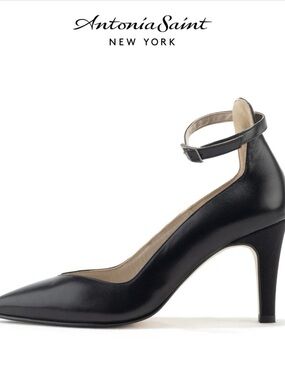 👠Antonia Saint Luxe Lasso Leather Ankle-Strap Pump